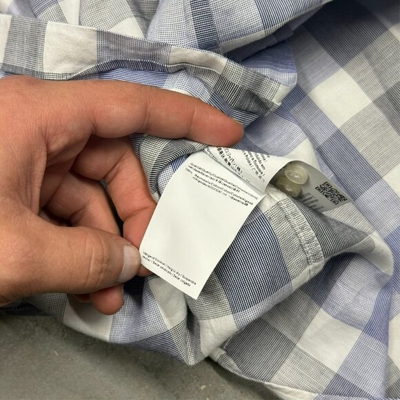 Hugo Boss Slim Fit Dress Shirt Plaid "Jason" Cotton Blue 38 15 Small - Picture 12 of 12
